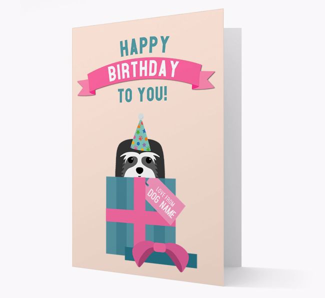 Personalised 'Happy Birthday to you! Love {dogsName}' Card